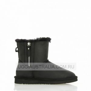 Double Zip Nubuk Black