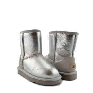 Детские Ugg Short Metallic Silver