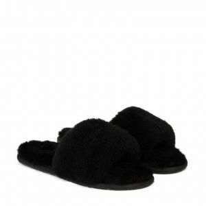 Ugg Fluff Slide Slippers BLACK