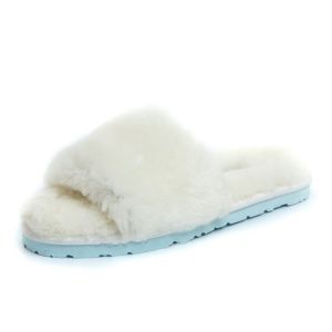 Ugg Fluff Slide Slippers WHITE
