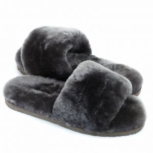 Ugg Fluff Slide Slippers GREY