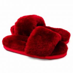 Ugg Fluff Slide Slippers BORDO