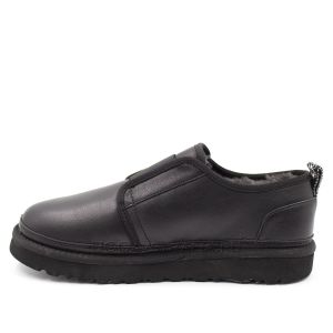 Neumel Pull On Slipper Black Leather