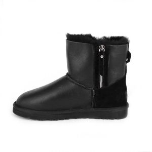 Double Zip Metallic Black